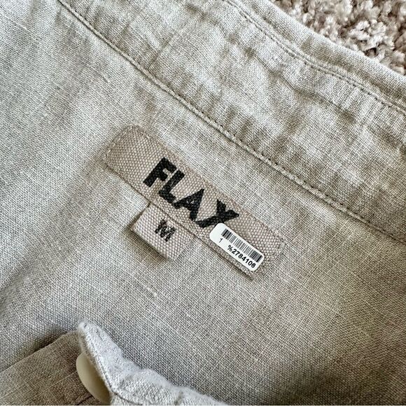 FLAX Skyline Sleeveless Linen Blouse in in Natural Handkerchief Size Medium - Picture 6 of 8